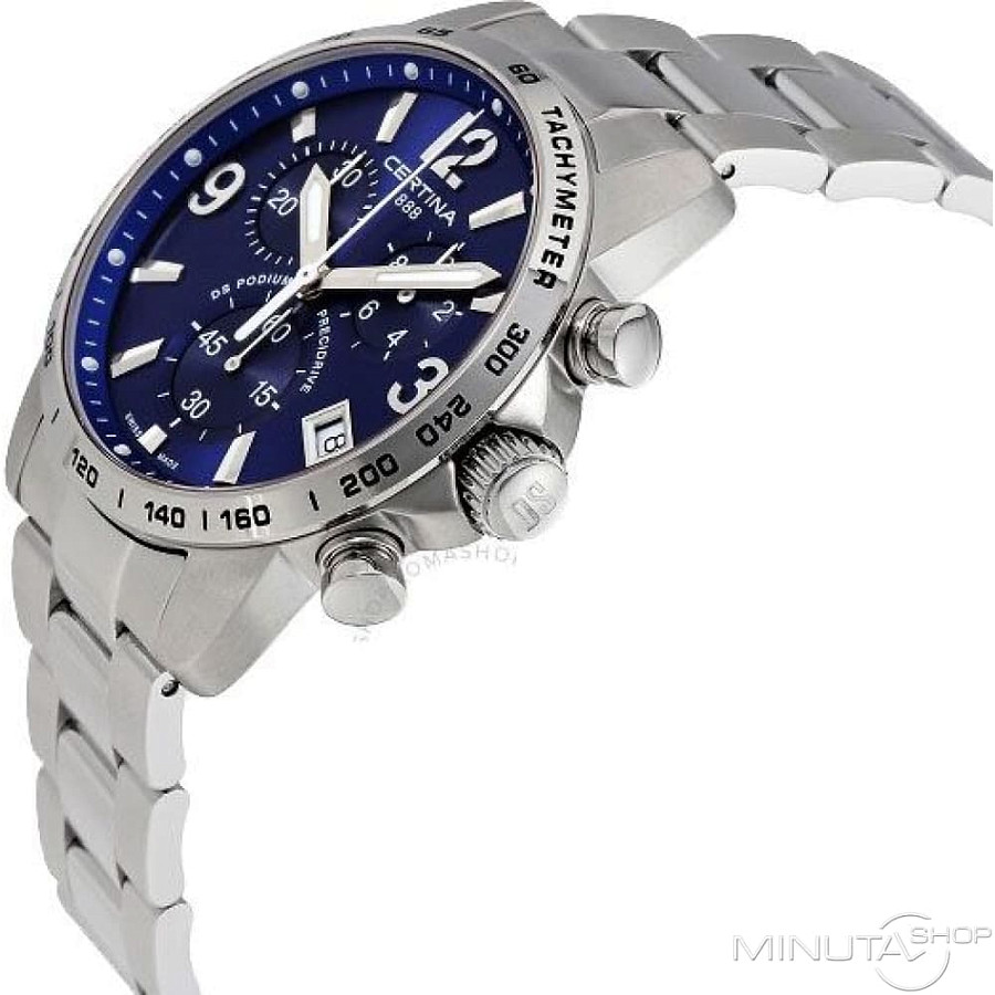 Часы Certina DS Podium Chronograph 1/10 sec C034.417.11.047.00 — кварцевые, сталь металл