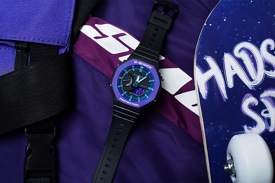 Часы Casio G-Shock GA-2100THS-1A — черный, пластик карбон