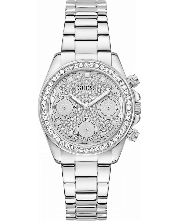 Часы Guess Sport Victoria Silver Tone Analog GW1037L1 — женские, серебристый
