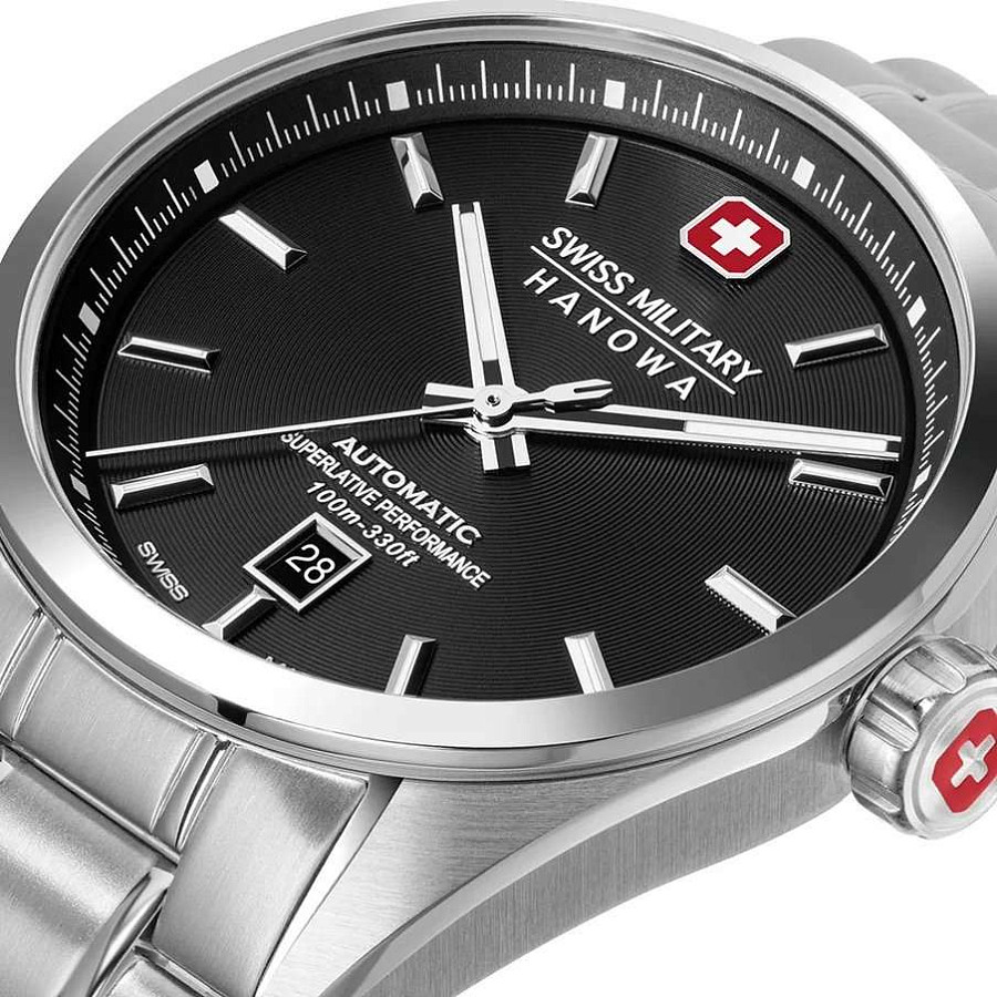 Часы Swiss Military Hanowa Majestic Pioneer SMWGL0006201 — черный, металл сталь