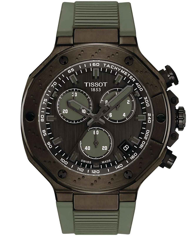 Часы Tissot T-Race Quartz Chronograph T141.417.37.061.02 — мужские, зеленый
