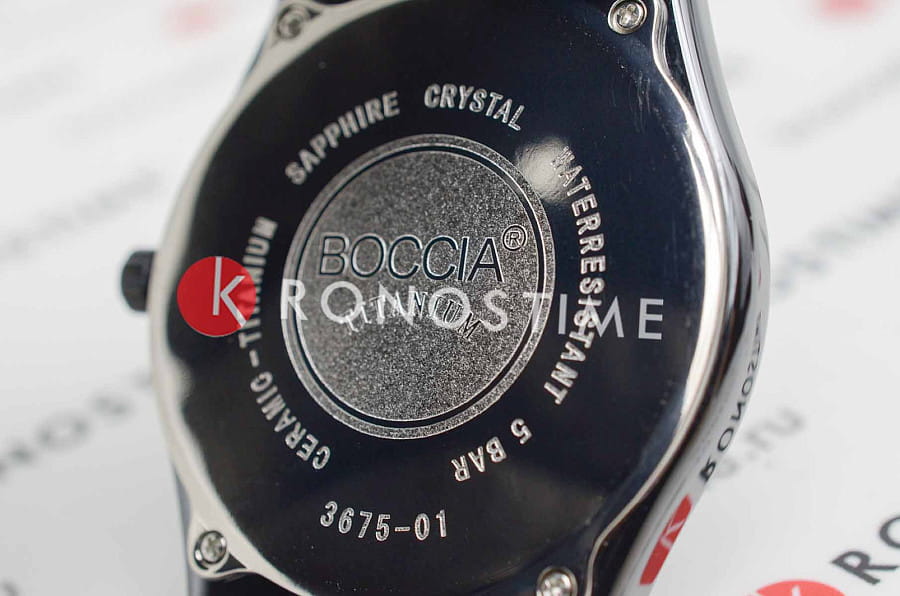 Часы Boccia Titanium Circle-Oval 3675-01 — мужские, титановый c pvd покрытием + керамика