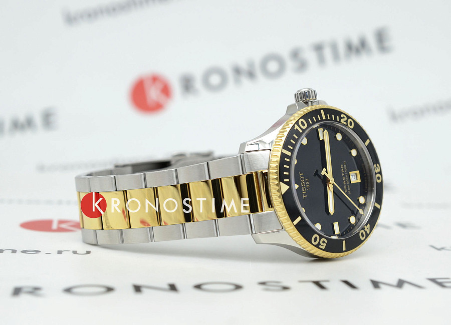 Часы Tissot Seastar 1000 T120.410.22.051.00 — нержавеющая сталь с pvd-покрытием, мужские