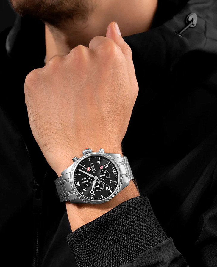 Часы Swiss Military Hanowa Thunderbolt Chrono SMWGI0000405 — кварцевые, сталь металл