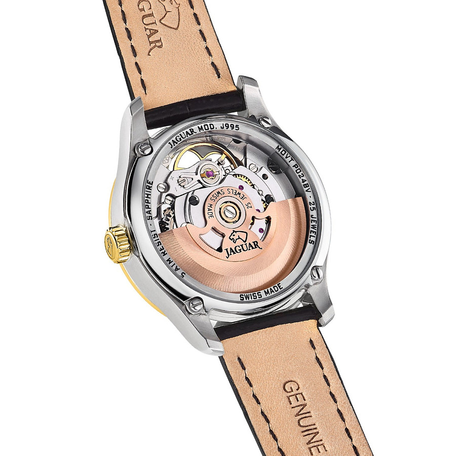 Часы Jaguar Automatic Open Heart J995/B — механические, сталь металл