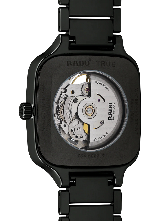 Часы Rado True Square Automatic Open Heart R27086152 — механические, керамика