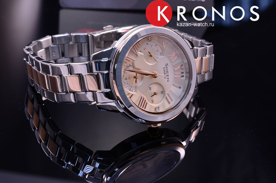 Часы Casio Sheen SHE-3059SPG-9A — сталь, Япония