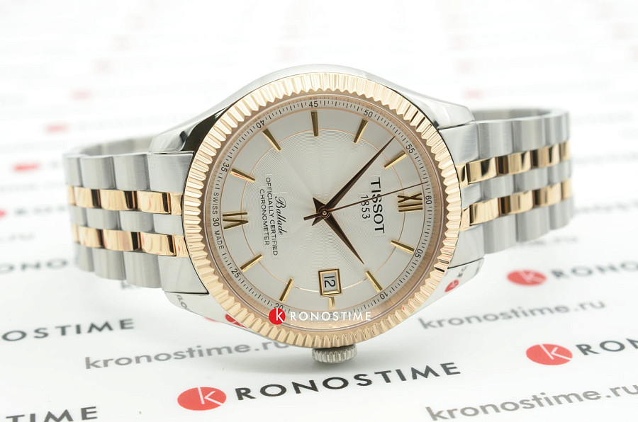Часы Tissot Ballade Powermatic 80 Silicium T108.408.22.278.00 — мужские, двухцветный