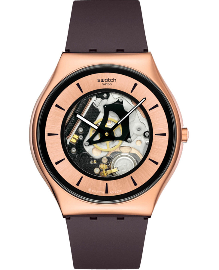 Часы Swatch Skin Irony 42 Lacquered SS07G107 — женские, золотой