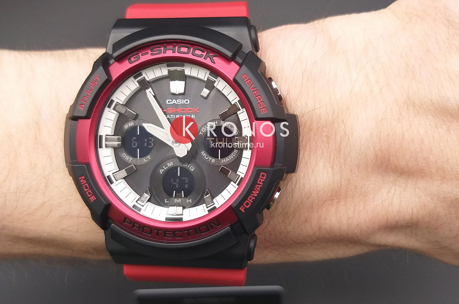 Часы Casio G-Shock GAW-100RB-1A — сталь металл пластик, мужские, Япония