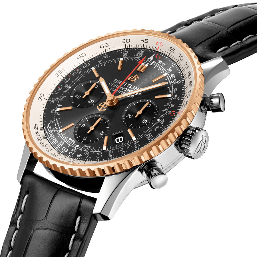 Часы Breitling Navitimer B01 Chronograph 43 UB0121211F1P2 — механические, сталь металл золото