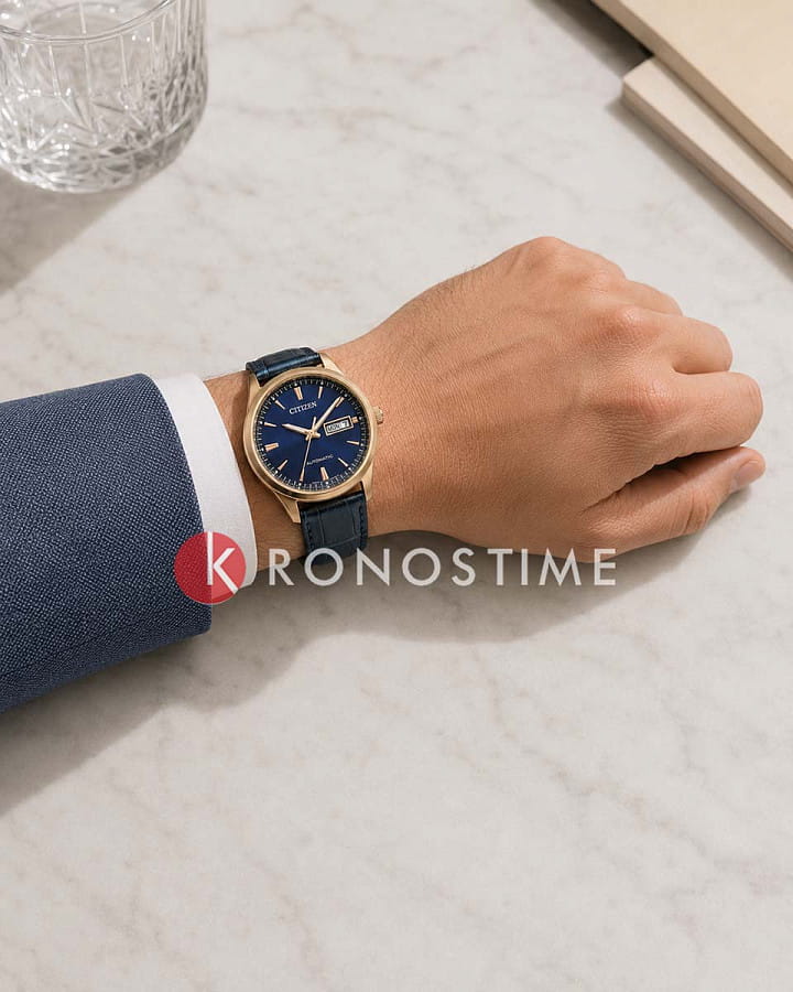 Часы Citizen Automatic NY4063-01L — кожаный, мужские