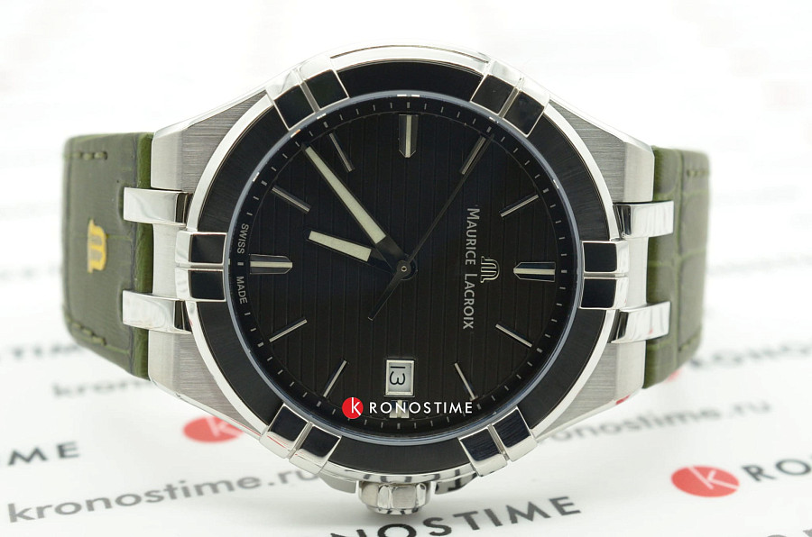 Часы Maurice Lacroix Aikon Quartz AI1008-PVB21-330-1 — кожаный, мужские