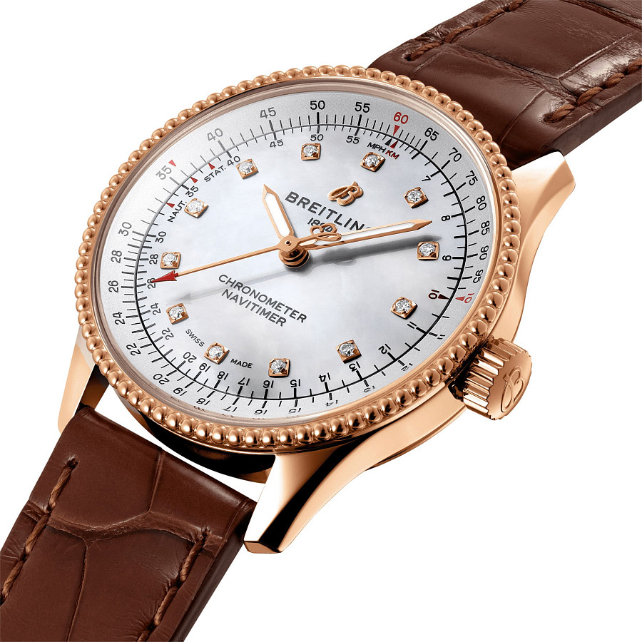 Часы Breitling Navitimer Automatic 35 R17395211A1P1 — механические, золото сталь металл