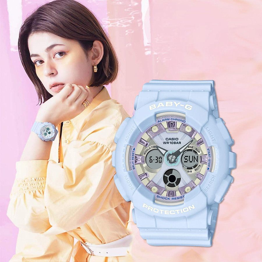 Часы Casio Baby-G BA-130WP-2A — женские, пластик