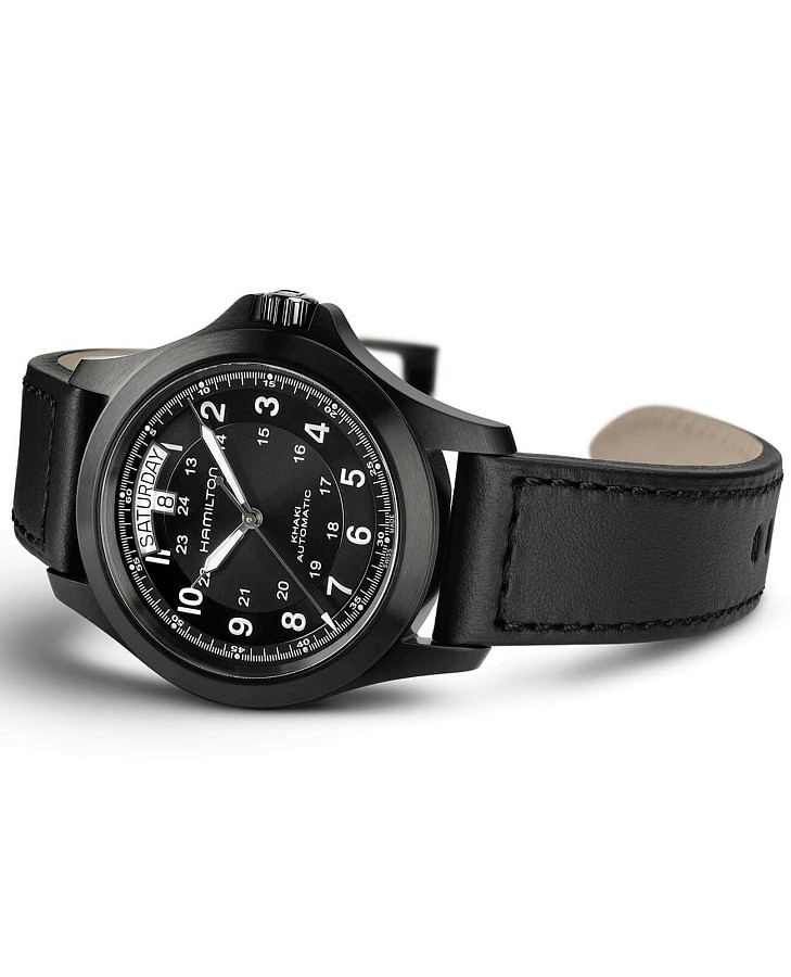 Часы Hamilton Khaki Field King H64465733 — черный, сталь металл