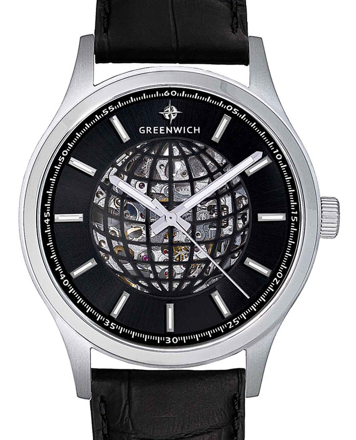 Часы Greenwich Globe GW 056.11.31 — механические, металл сталь