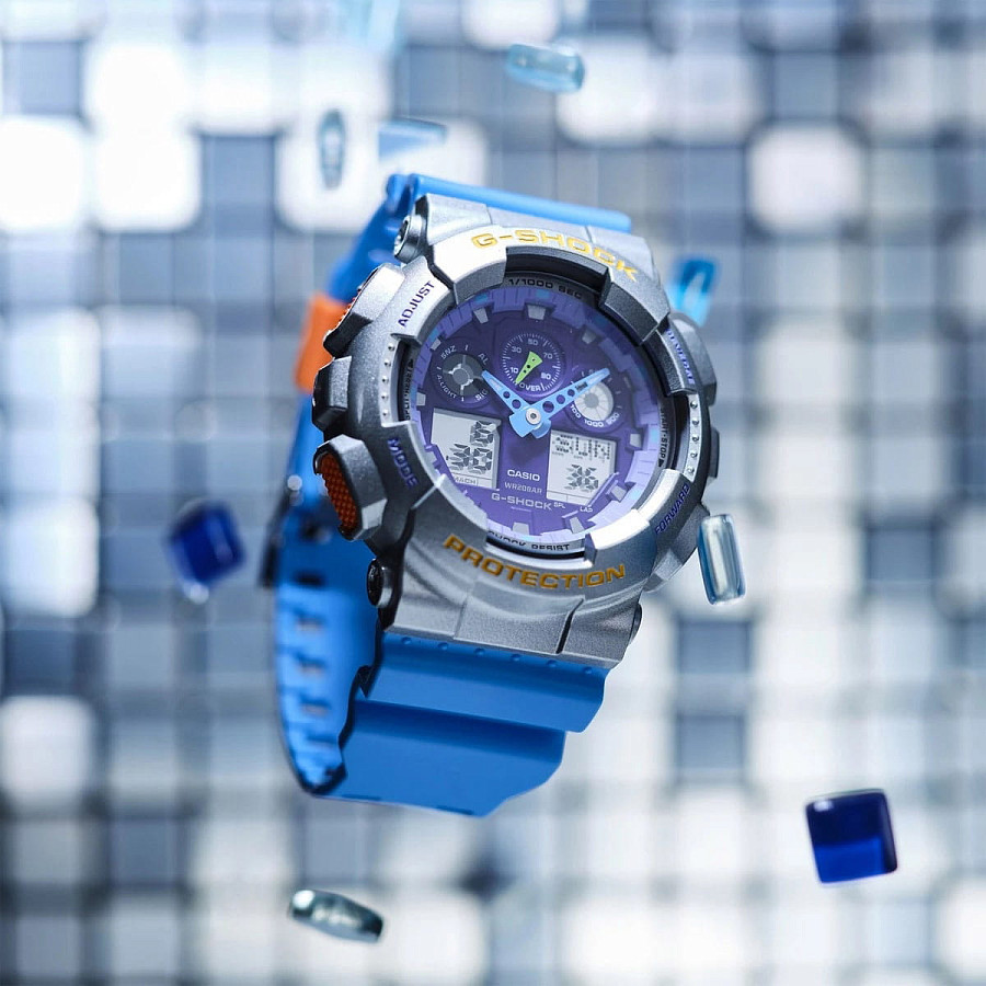 Часы Casio G-Shock GA-100EU-8A2 (GA-100EU-8A2) — артикул GA-100EU-8A2