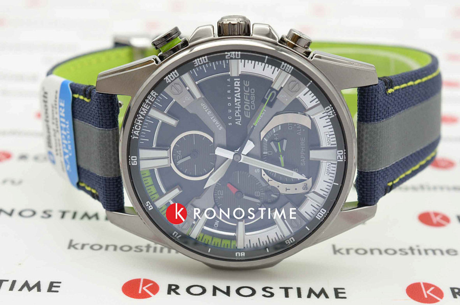 Часы Casio Edifice Scuderia Alpha Tauri Limited Edition EQB-1200AT-1A — металл сталь, кварцевые