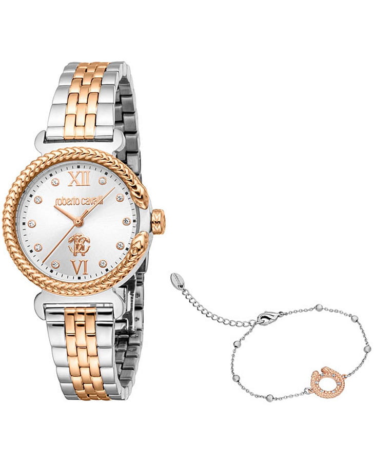 Часы Roberto Cavalli Celeste RC5L061M1085_SET — женские, серебристый