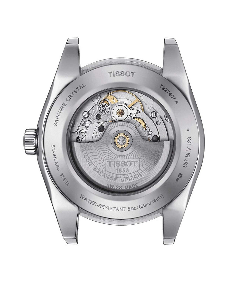Часы Tissot Gentleman Powermatic 80 Silicium Solid 18K Gold Bezel T927.407.46.291.01 — сталь металл, Швейцария