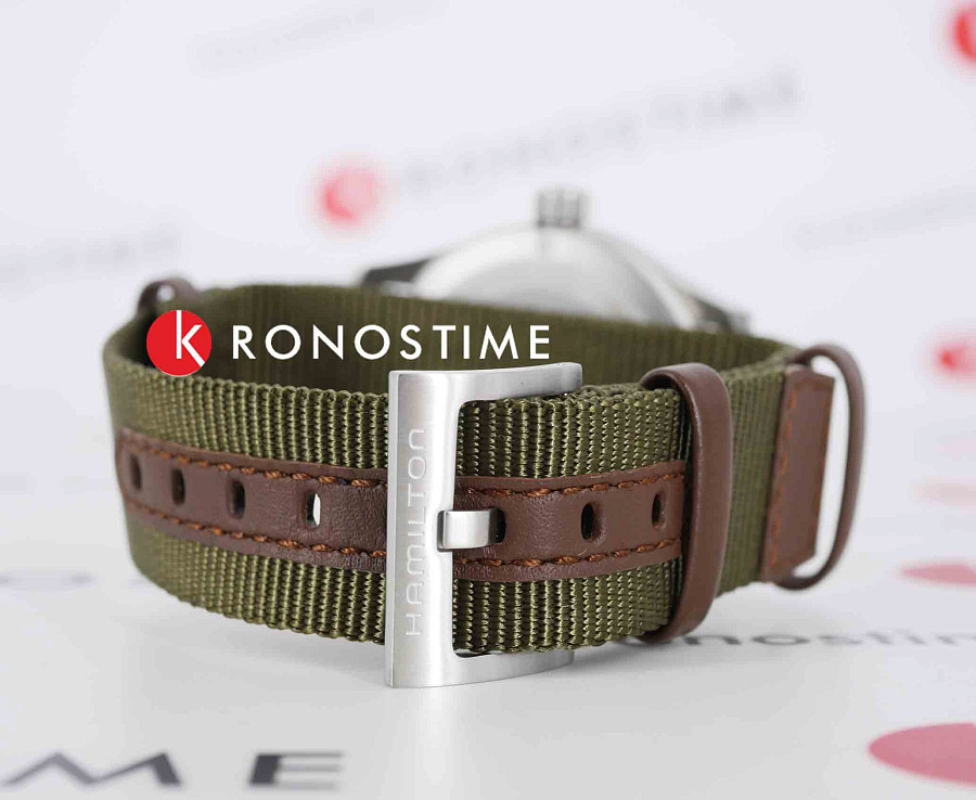 Часы Hamilton Khaki Field Quartz 38mm H69401960 — мужские, тканевый