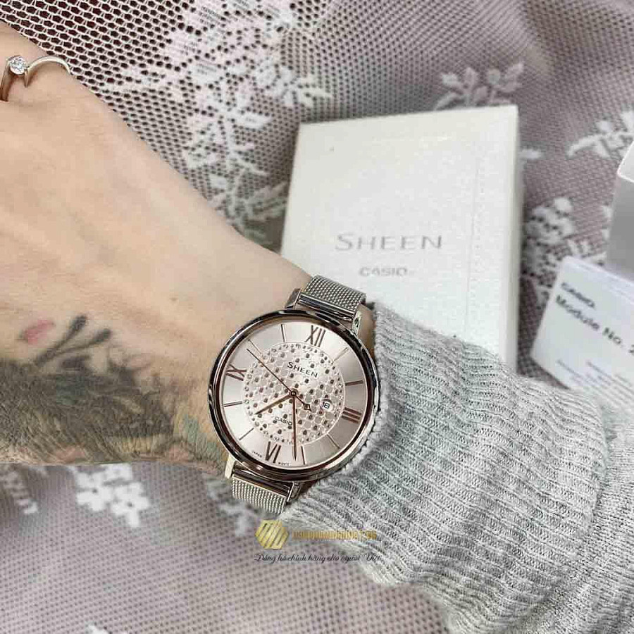 Часы Casio Sheen SHE-4059M-4A — кварцевые, металл сталь