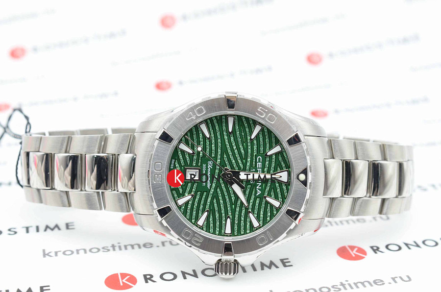 Часы Certina DS Action Lady C032.251.11.091.09 — зеленый, сталь металл
