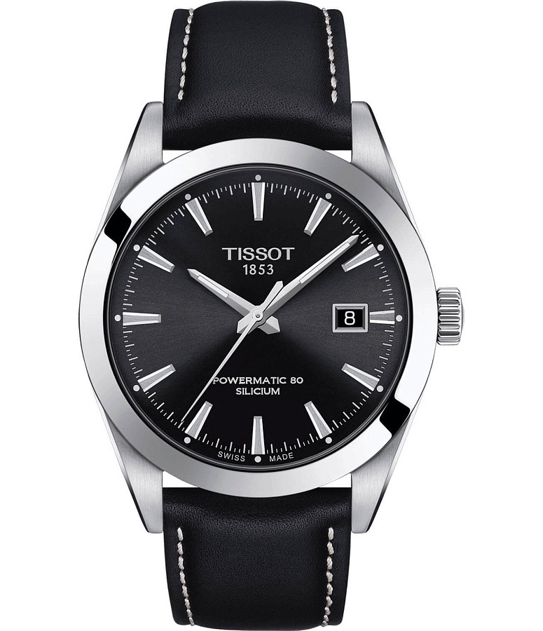 Часы Tissot Gentleman Powermatic 80 Silicium T127.407.16.051.00 — мужские, черный