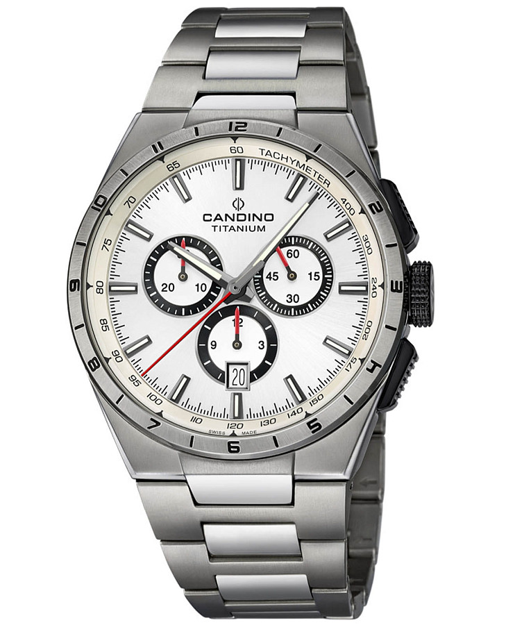 Часы Candino Titanium Chrono C4603/A — мужские, белый