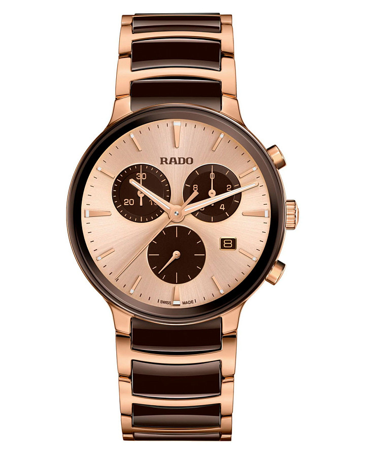 Часы Rado Centrix Chronograph R30212402 — мужские, шампань