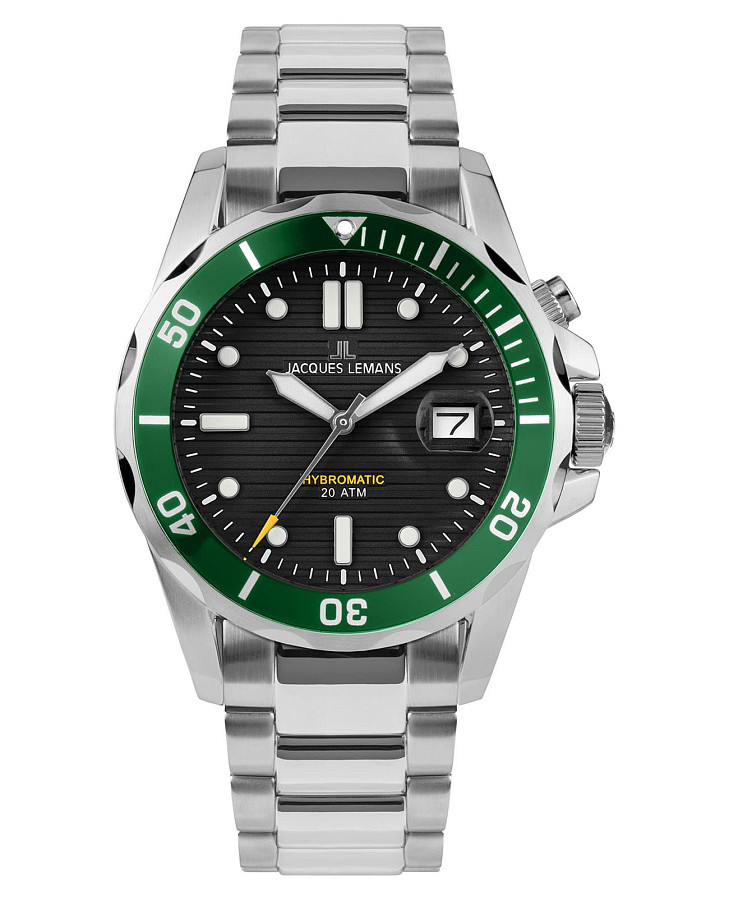 Часы Jacques Lemans Hybromatic 1-2170K — мужские, черный