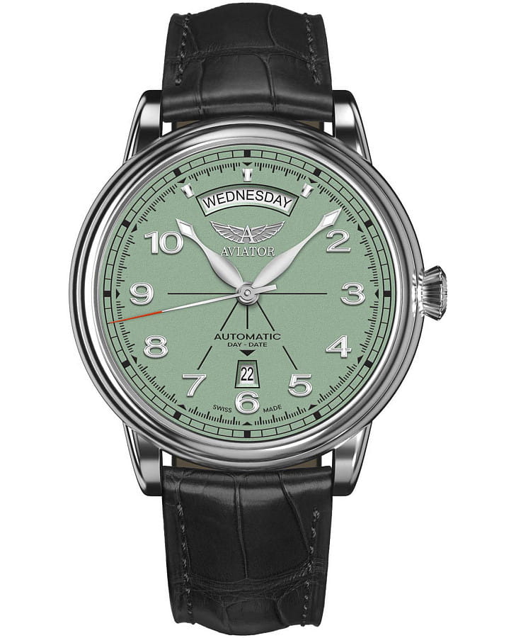 Часы Aviator Douglas Day-Date V.3.44.0.403.4 — мужские, зеленый
