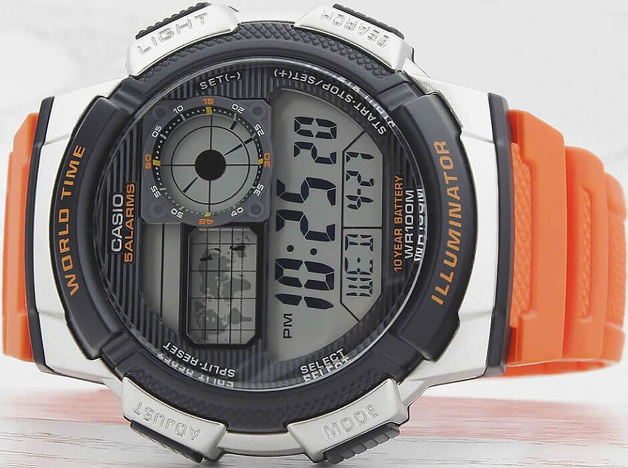 Часы Casio Collection AE-1000W-4BVDF (AE-1000W-4B) — серый, пластик