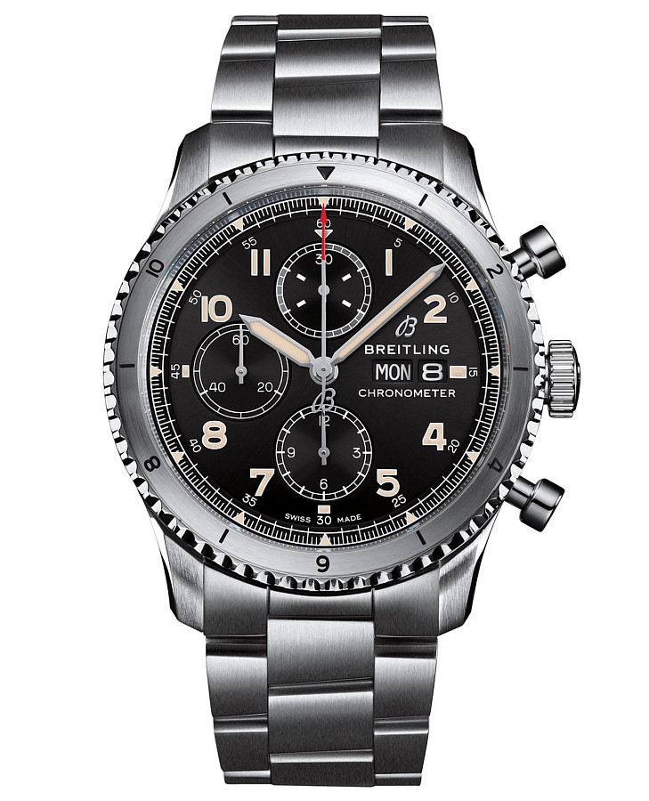 Часы Breitling Aviator 8 Chronograph 43 A13316101B1A1 — мужские, черный