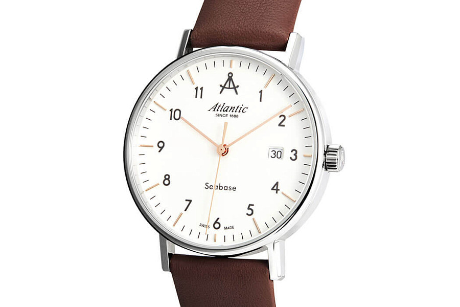 Часы Atlantic Seabase 60352.41.25R — кварцевые, металл сталь