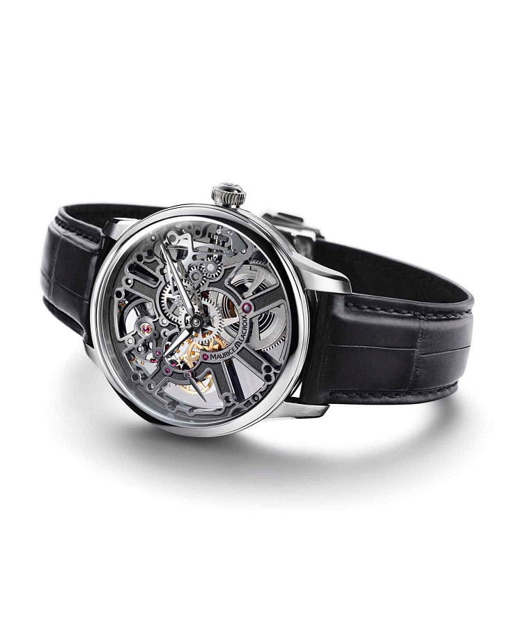 Часы Maurice Lacroix Masterpiece Skeleton MP7228-SS001-000-1 — механические, металл сталь