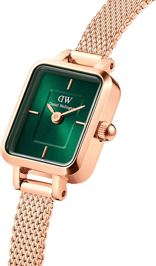 Часы Daniel Wellington Quadro Mini Melrose Emerald DW00100648 — кварцевые, металл сталь
