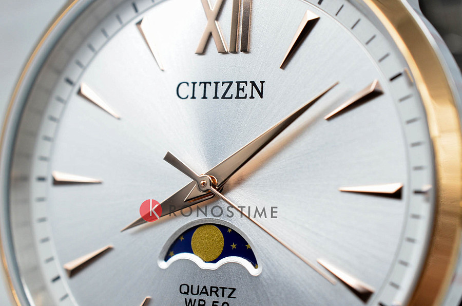 Часы Citizen Basic Moonphase AK5006-58A — нержавеющая сталь с ip-покрытием, мужские