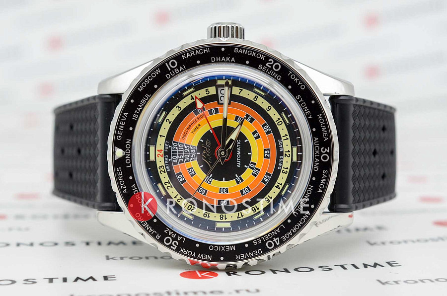 Часы Mido Ocean Star Decompression Worldtimer 200 M026.829.17.051.00 — механические, металл сталь