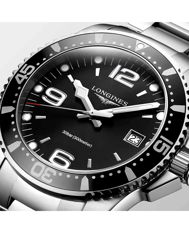 Часы Longines HydroConquest L3.740.4.56.6 — черный, металл сталь