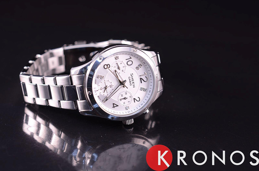 Часы Casio Sheen SHE-3807D-7A — кварцевые, сталь металл