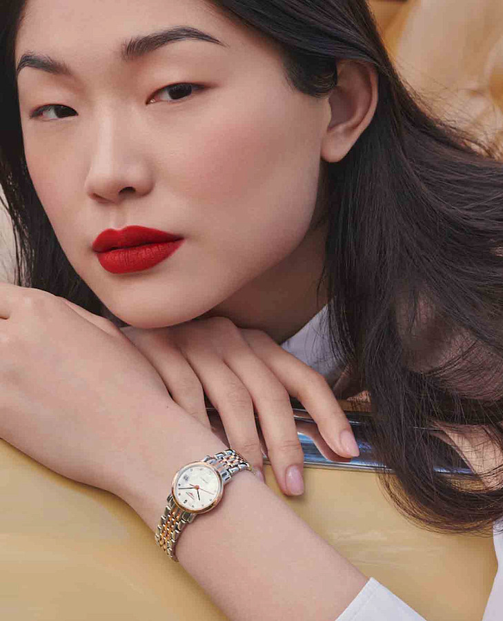 Часы Longines Elegant Collection L4.309.5.87.7 — женские, нержавеющая сталь + золото 18к