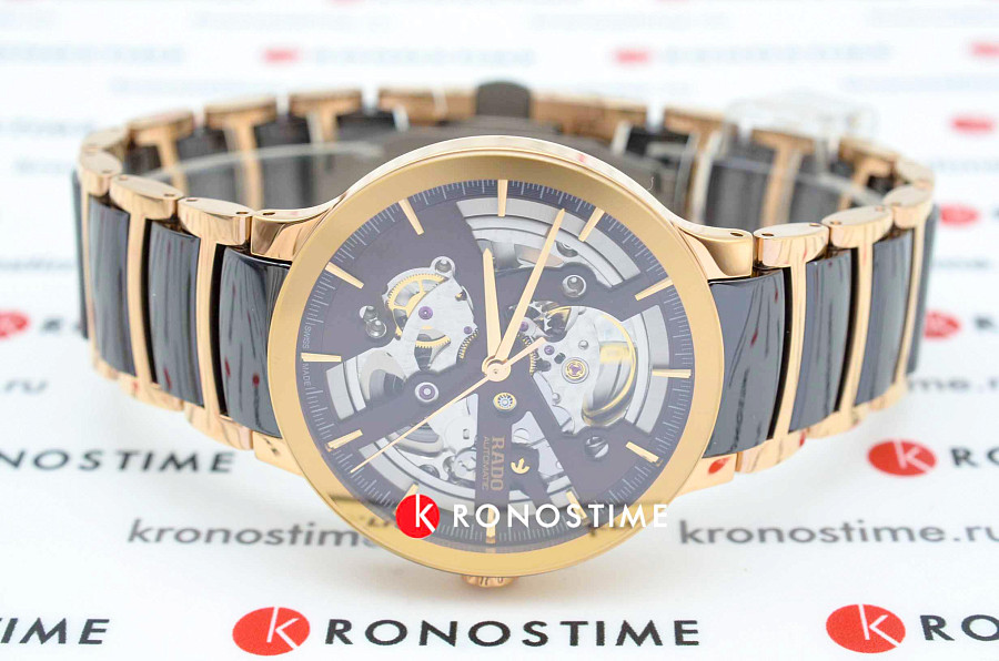 Часы Rado Centrix Automatic Open Heart R30181312 — мужские, сталь + pvd + керамика