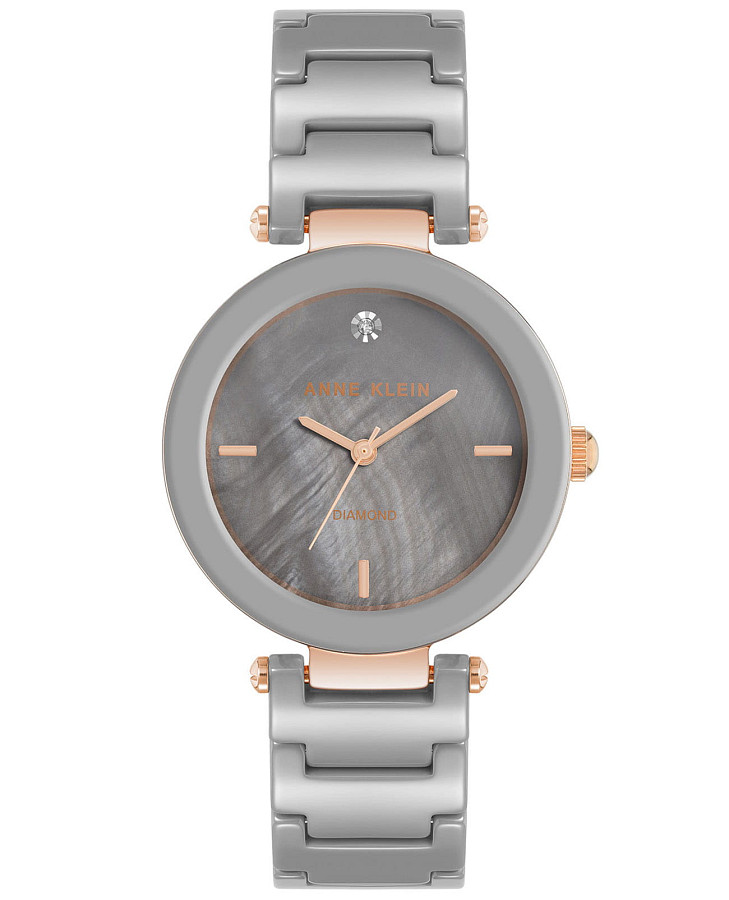 Часы Anne Klein Diamond Ceramic 1018TPRG — женские, перламутровый