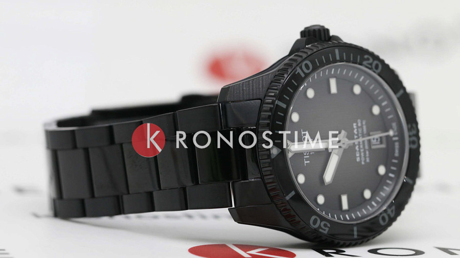 Часы Tissot Seastar 1000 Powermatic 80 40mm T120.807.33.051.00 — мужские, сталь c pvd покрытием
