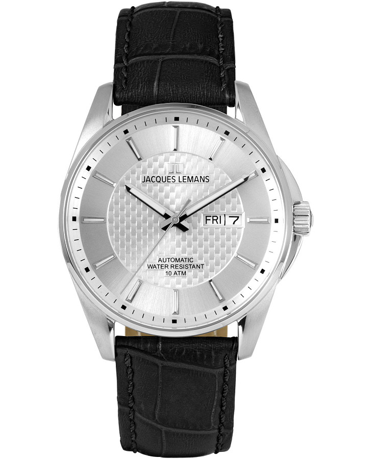 Часы Jacques Lemans Automatic 1-2210B — мужские, серебристый
