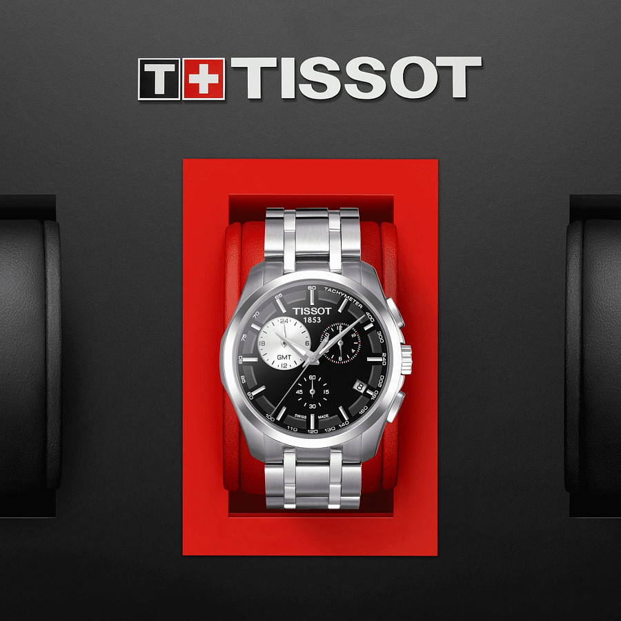 Часы Tissot Couturier GMT T035.439.11.051.00 — сталь металл, Швейцария