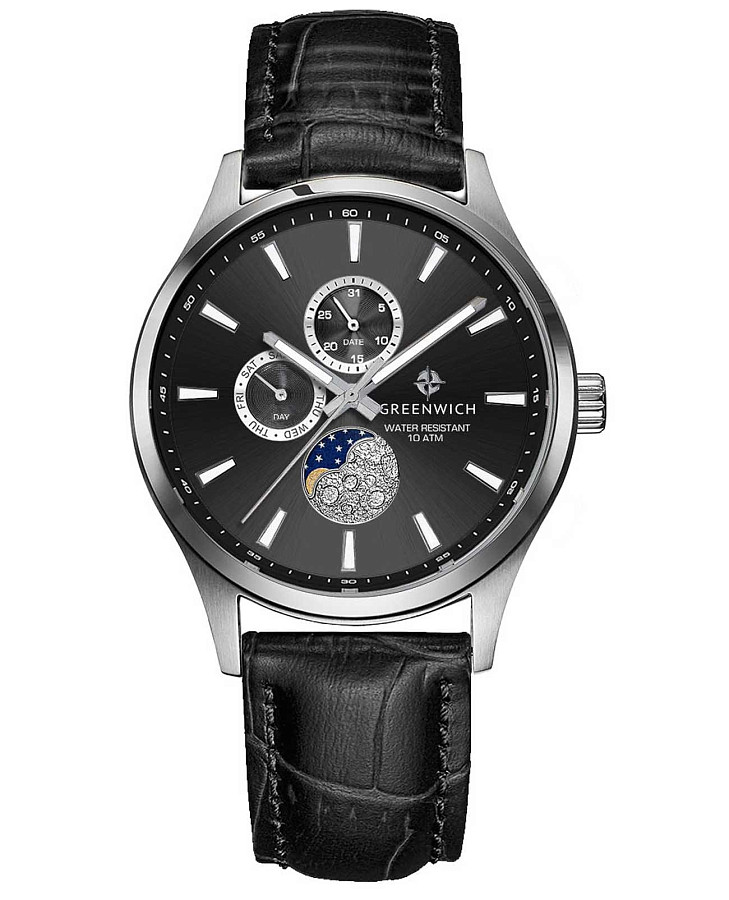 Часы Greenwich Moon Walker GW 058.11.31 — мужские, черный