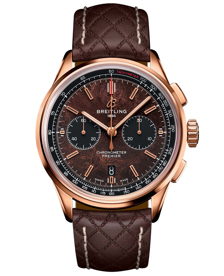 Часы Breitling Premier B01 Chronograph 42 Bentley Centenary Limited Edition RB01181A1Q1X1 — мужские, коричневый